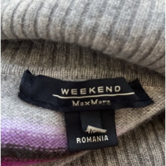 Max Mara Weekend 100% Cashmere Striped Turtleneck Sweater XL - Picture 4 of 5